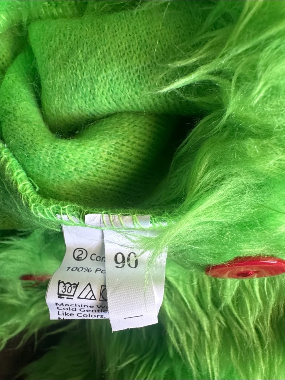 The Baby Who Stole Christmas Furry Grinch Suspender romper outfit size 12-18M